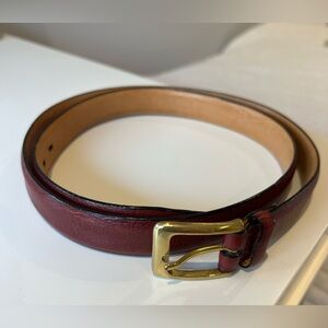 Women's Burgundy 38 inch Leather Belt